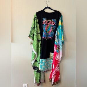 KANTHA WING UPCYCLED DRESS open size handmade Grateful DEAD kaftan boho